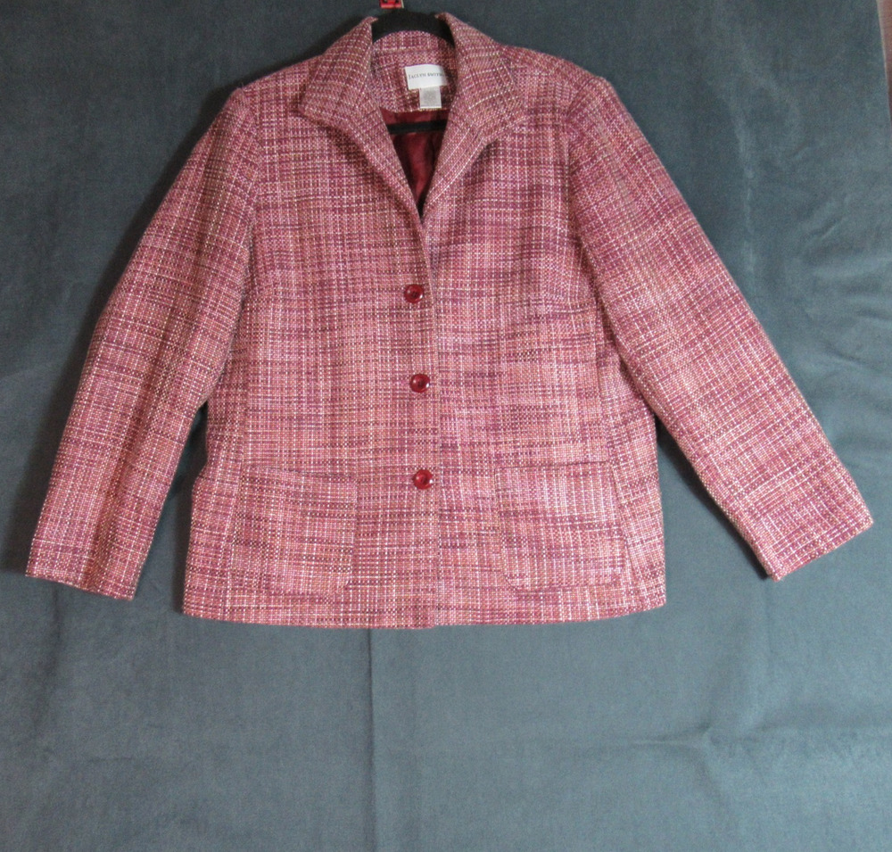 Vintage Jaclyn Smith Blazer 18W Pink Plaid Jacket Retro Office Secretary 90s Y2K